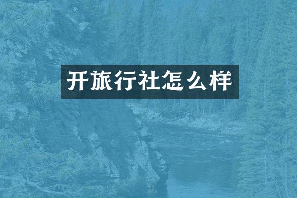 开旅行社怎么样