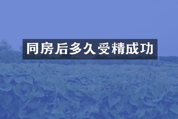 同房后多久受精成功