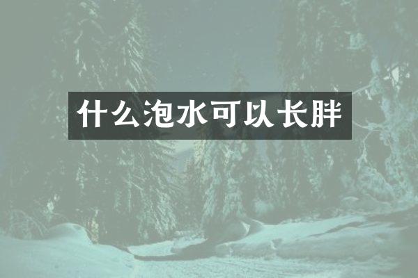 什么泡水可以长胖