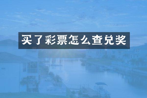 买了彩票怎么查兑奖