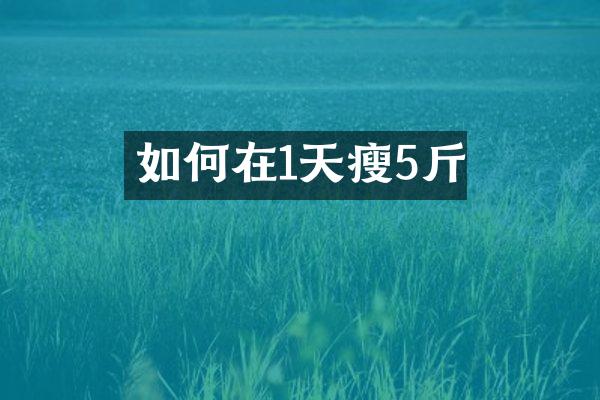 如何在1天瘦5斤