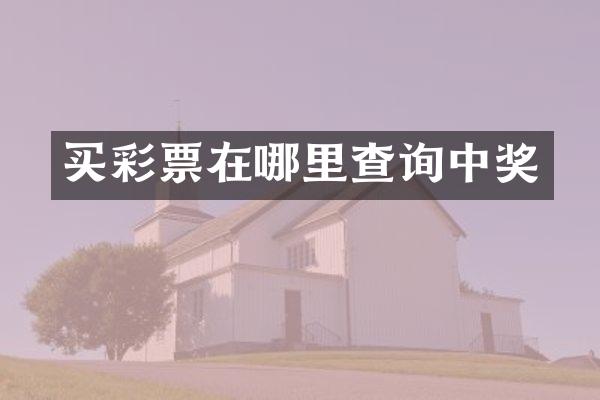 买彩票在哪里查询中奖