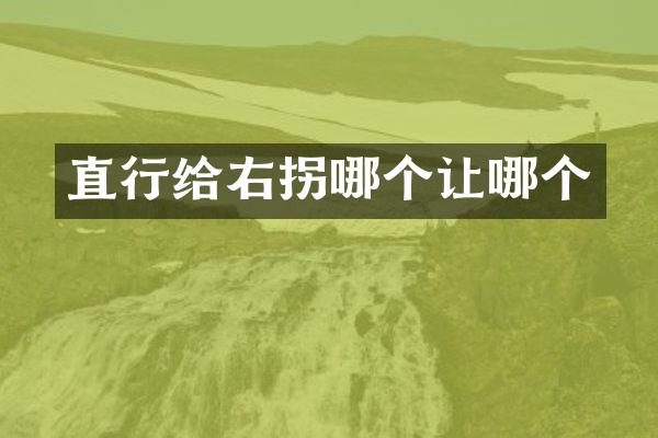直行给右拐哪个让哪个