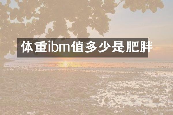 体重ibm值多少是肥胖