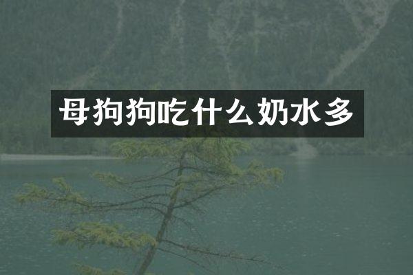 母狗狗吃什么奶水多