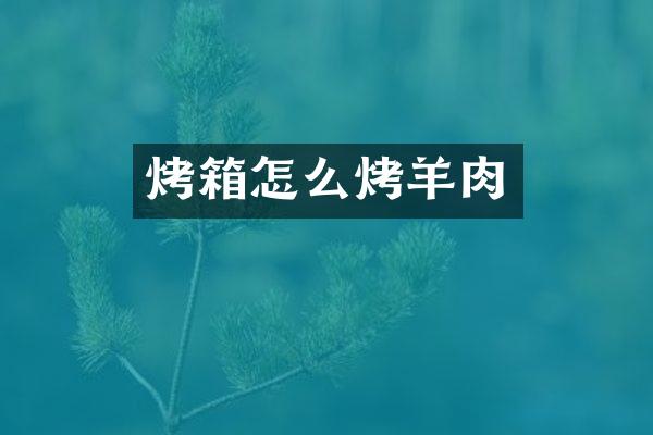 烤箱怎么烤羊肉