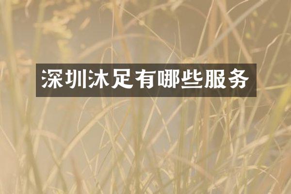 深圳沐足有哪些服务