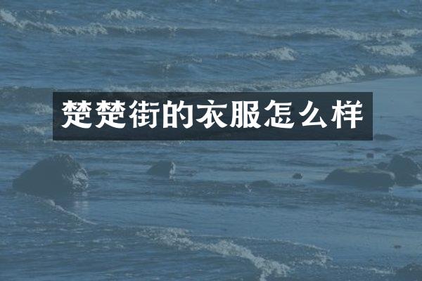楚楚街的衣服怎么样