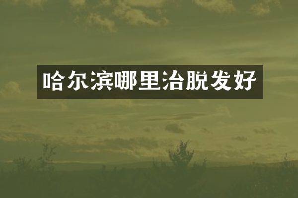 哈尔滨哪里治脱发好