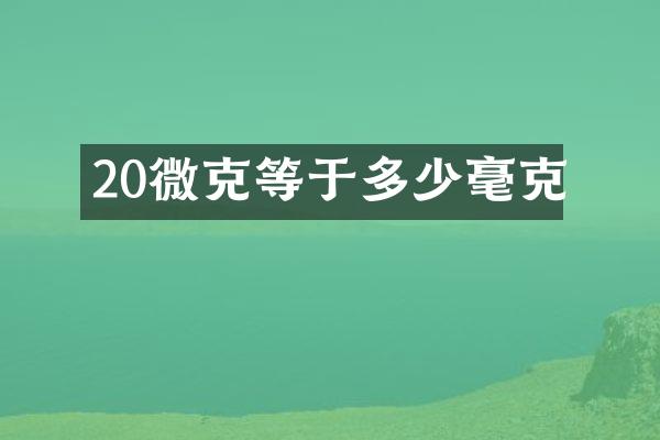 20微克等于多少毫克