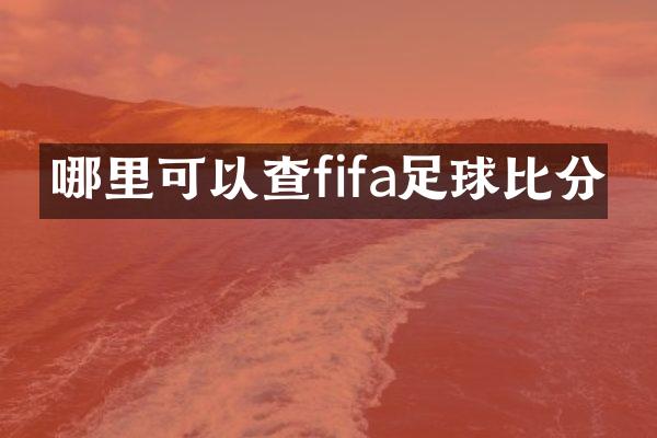 哪里可以查fifa足球比分