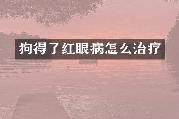 狗得了红眼病怎么治疗