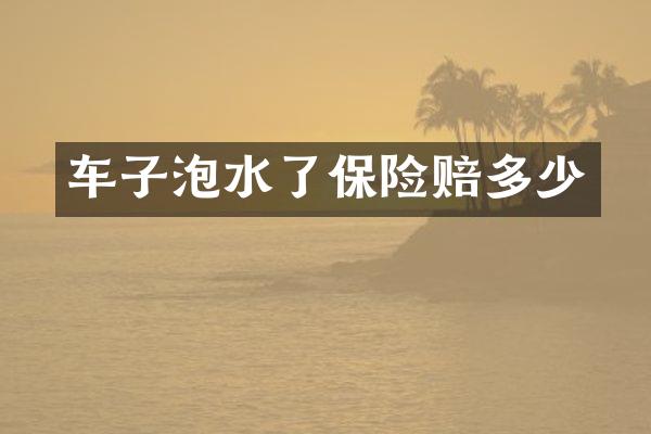 车子泡水了保险赔多少