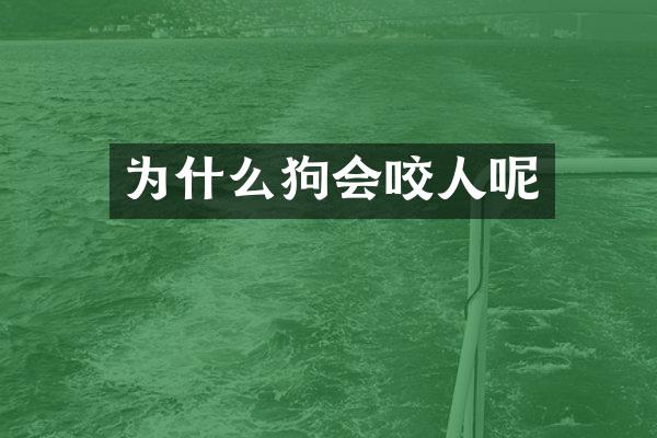 为什么狗会咬人呢