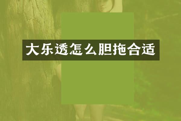 大怎么胆拖合适