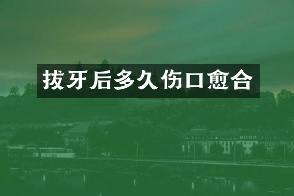 拔牙后多久伤口愈合