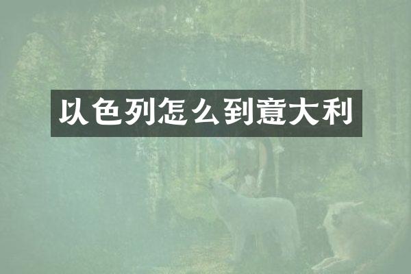 以色列怎么到意大利
