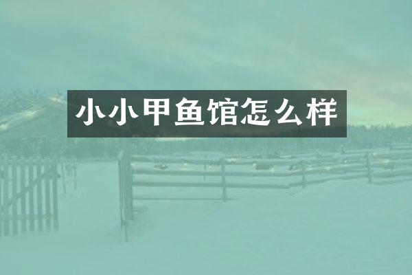 小小甲鱼馆怎么样