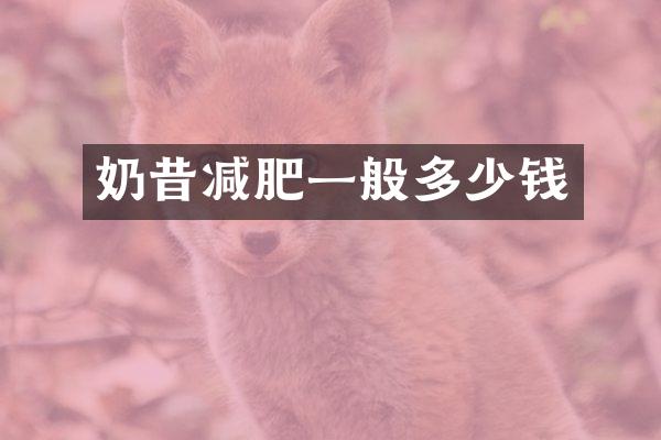奶昔减肥一般多少钱