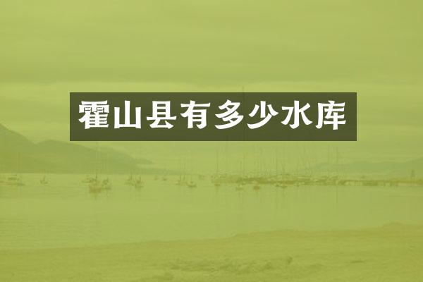 霍山县有多少水库