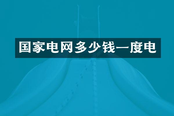 国家电网多少钱一度电