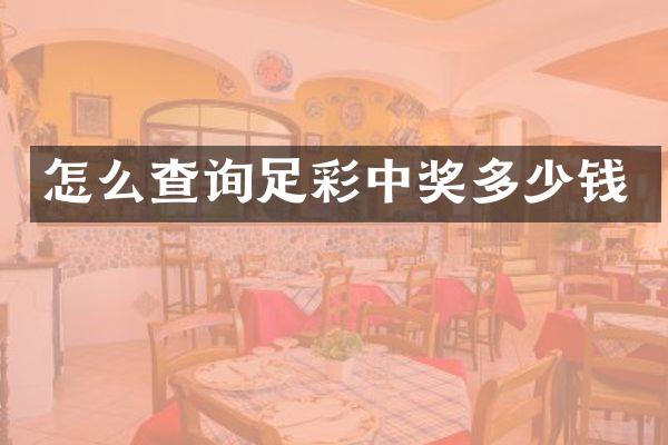 怎么查询足彩中奖多少钱