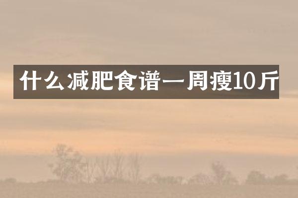 什么减肥食谱一周瘦10斤