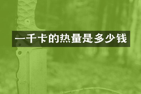 一千卡的热量是多少钱