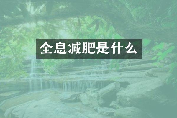 全息减肥是什么