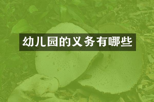 幼儿园的义务有哪些