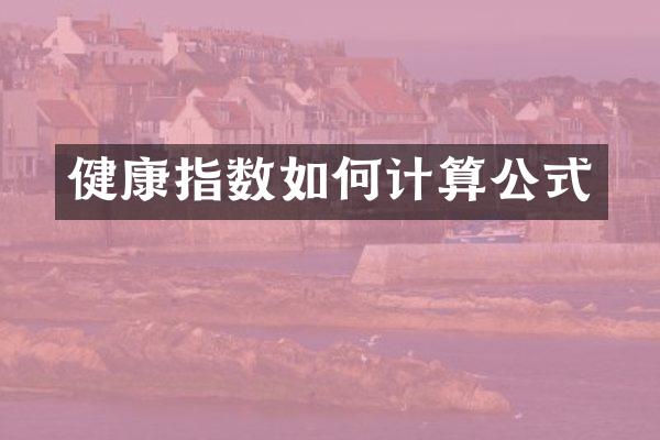 健康指数如何计算公式