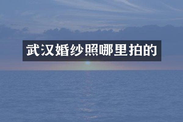 武汉婚纱照哪里拍的