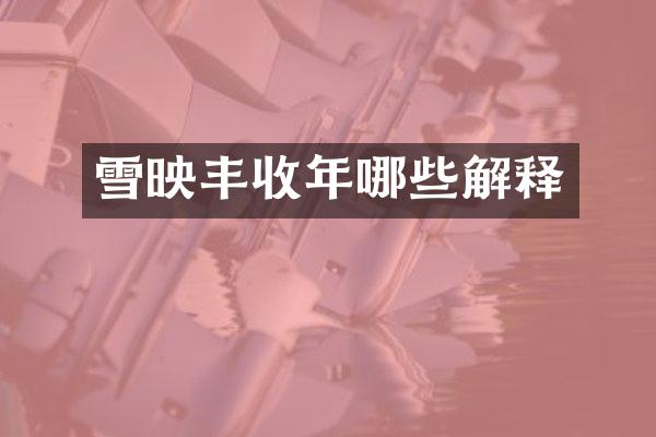 雪映丰收年哪些解释