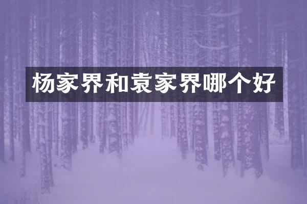 杨家界和袁家界哪个好