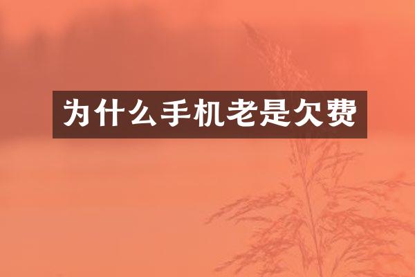为什么手机老是欠费