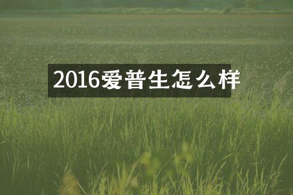 2016爱普生怎么样