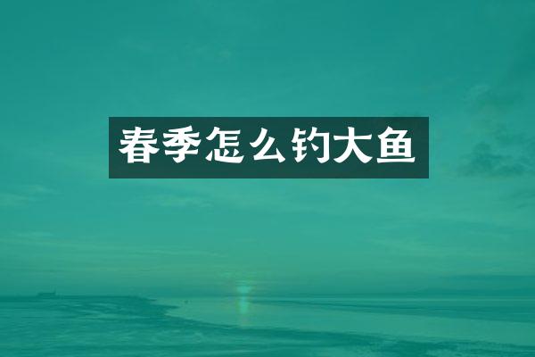 春季怎么钓大鱼