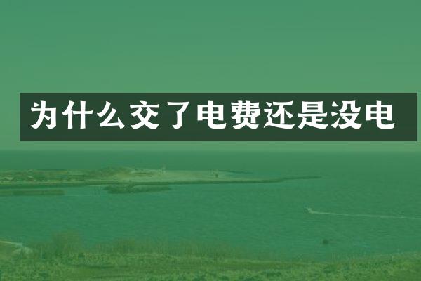 为什么交了电费还是没电