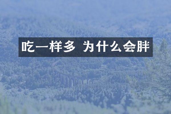 吃一样多 为什么会胖