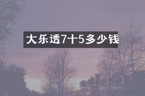 大7十5多少钱