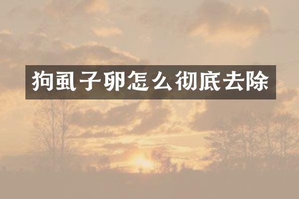 狗虱子卵怎么彻底去除