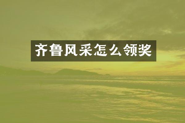 齐鲁风采怎么领奖