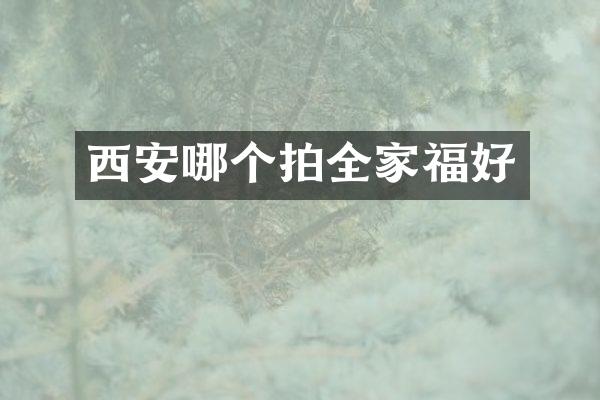 西安哪个拍全家福好