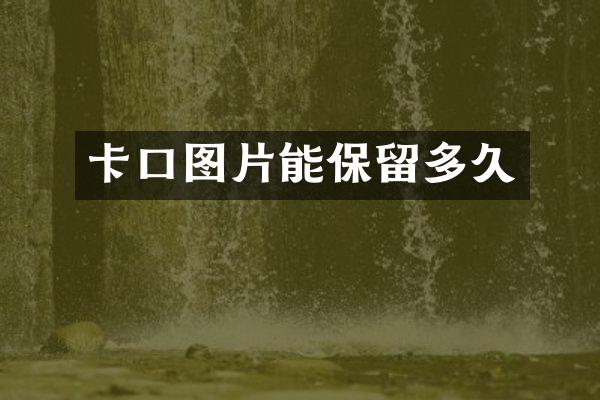 卡口图片能保留多久