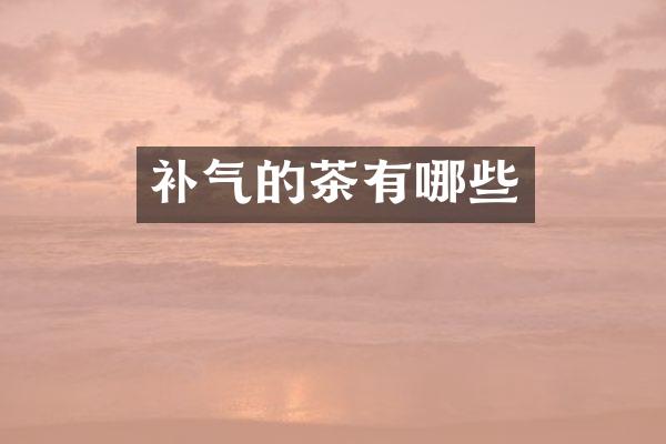 补气的茶有哪些