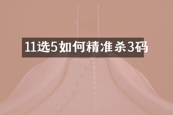 11选5如何精准杀3码