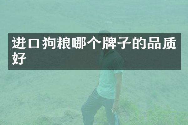 进口哪个牌子的品质好