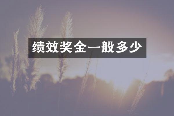 绩效奖金一般多少