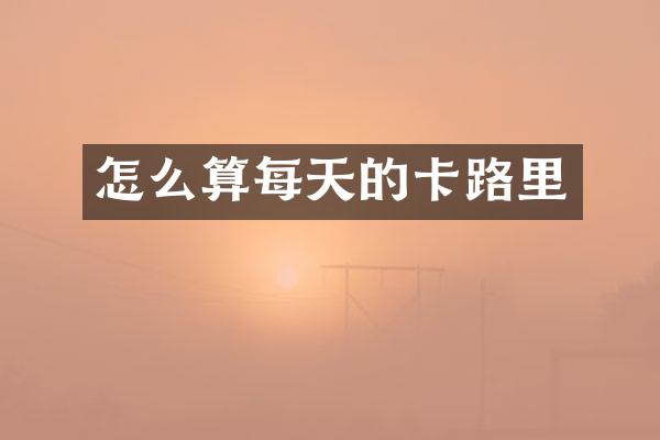 怎么算每天的卡路里