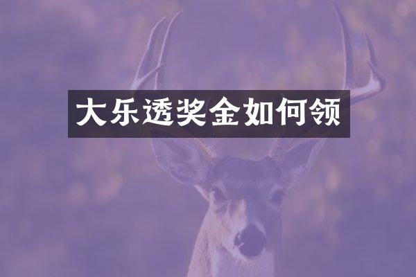 大奖金如何领